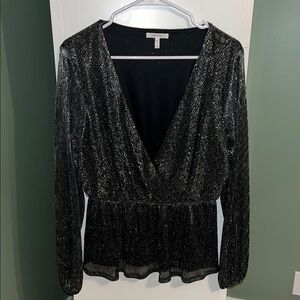 Elegant Black Shimmer Top Maurices